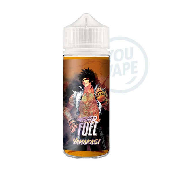 Le e liquide Yamakasi de la gamme Fighter Fuel par Maison Fuel est mélange de fraises et de banane avec une explosion de fraîcheur.