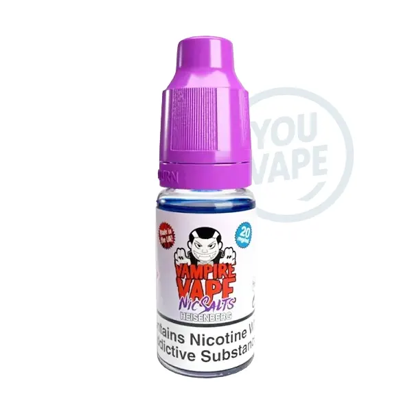 Le e liquide Heisenberg Nicsalts est la fameuse recette de Vampire Vape aux fruits rouges mentholé avec du cassis, de la myrtille, de la fraise, de la framboise et une pointe d'anis.