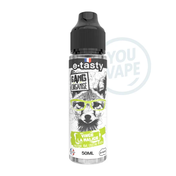 Le e-liquide Vince la Malice de la gamme Gang Organisé vous offre un cocktail ensoleillé et savoureux, mêlant pastèque, kiwi et pitaya.