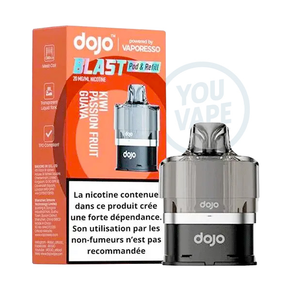 cartouche dojo blast saveur Kiwi, fruit de la passion et guava