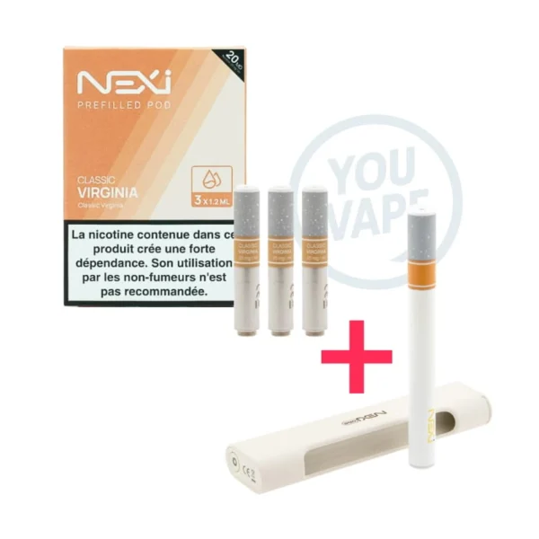 E-Cigarette Nexi One de Aspire avec un pack de 3 cartouches 20mg/ml