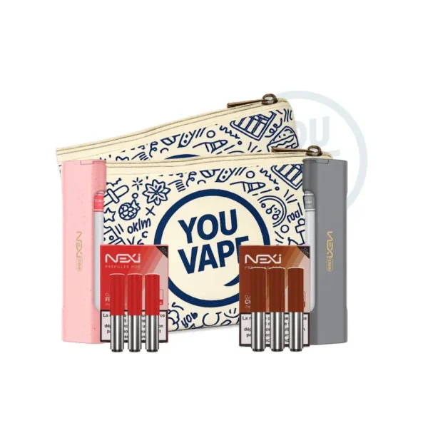 2 E-Cigarettes Nexi One de Aspire avec 2 packs de 3 cartouches 12mg/ml