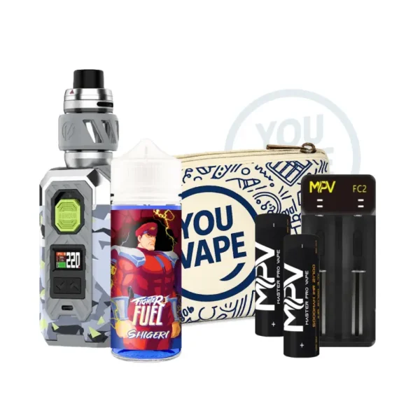 Pack Gros Nuage YouVape - 1 kir Armour Max iTank T + 2 Accus 21700 + 1 1 chargeur 2 Accus + 1 eliquide Shigeri 100ml