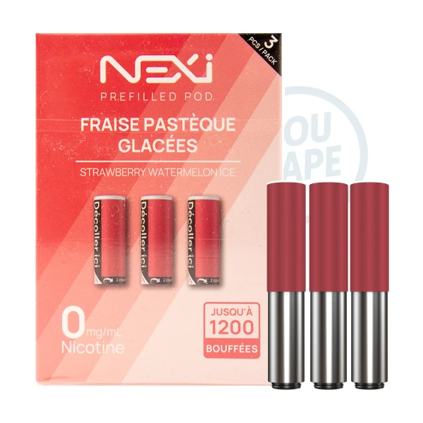 Cartouche nexi one sans nicotine saveur fraise pasteque glacée