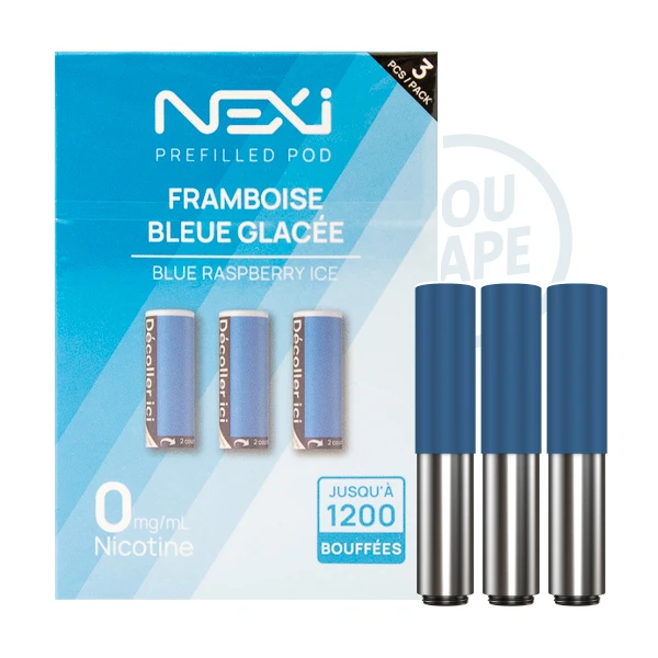 Cartouche nexi one sans nicotine saveur framboise bleue glacées