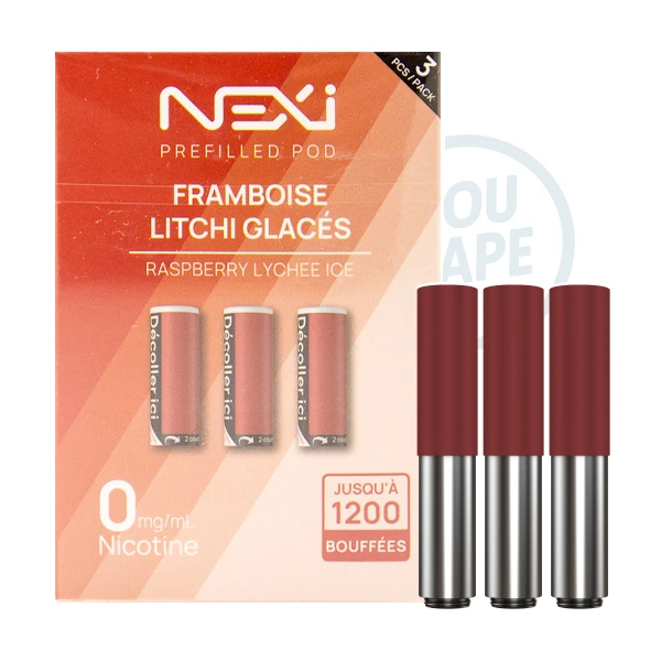 Cartouche nexi one sans nicotine saveur framboise litchi glacee