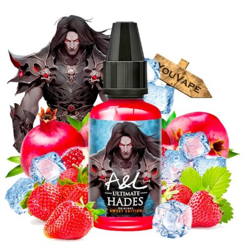 L'arôme concentré Hades Sweet Edition 30ml de la gamme Ultimate par Aromes et Liquides associe fraise, grenade et fraîcheur intense dans une recette fruitée-givrée. Une création DIY diaboliquement savoureuse à diluer dans une base.