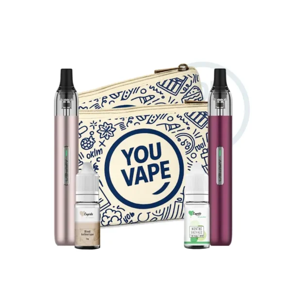 2 pods Airpen + 1 eliquide Cupide Blond Authentique 10ml + 1 eliquide Cupide Menthe Sauvage 10ml