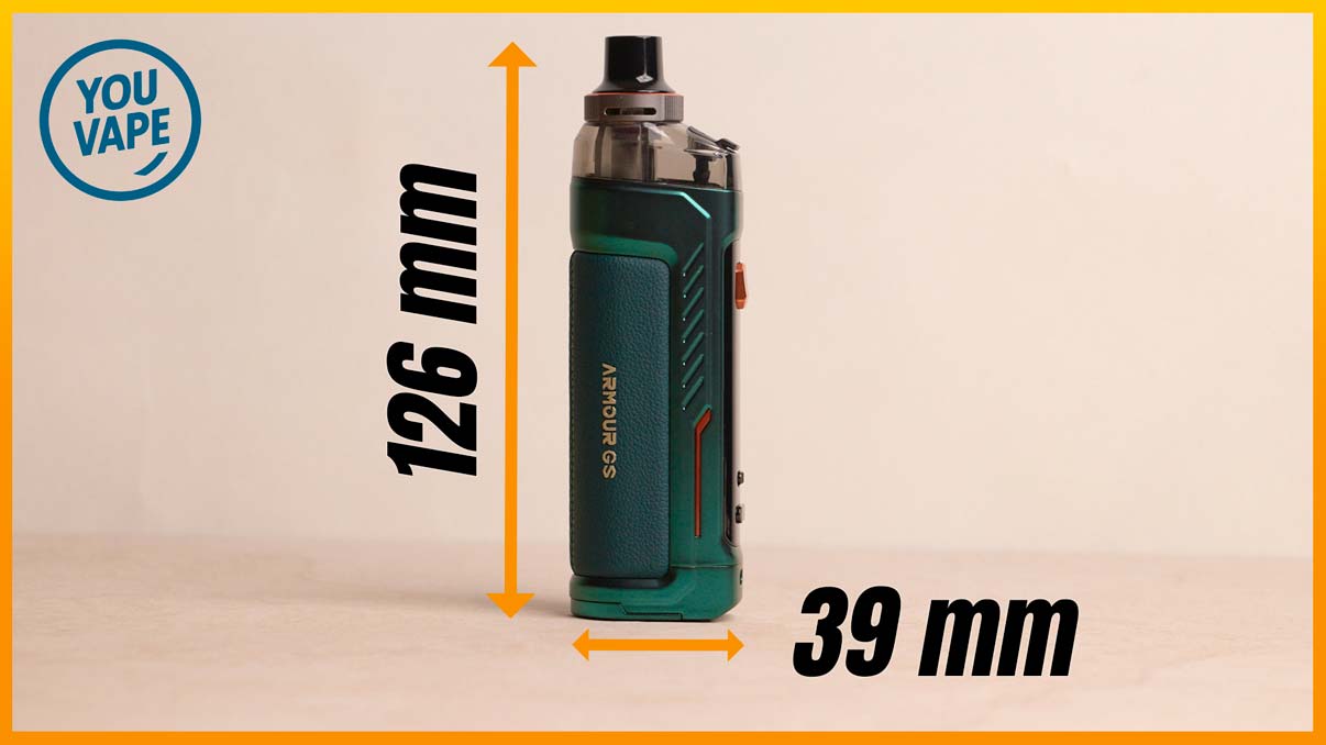 Les dimensions du Pod Armour GS 