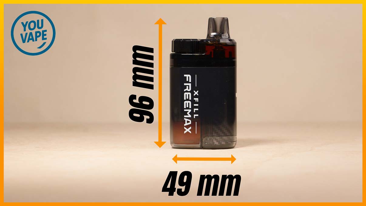 Les dimensions du Pod XFill de Freemax