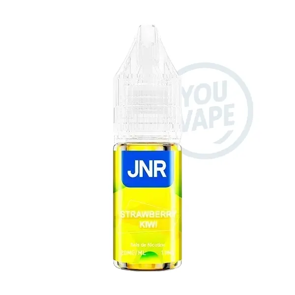 Le e-liquide Strawberry Ice de JNR combine une saveur de fraise, avec un parfum de kiwi. 