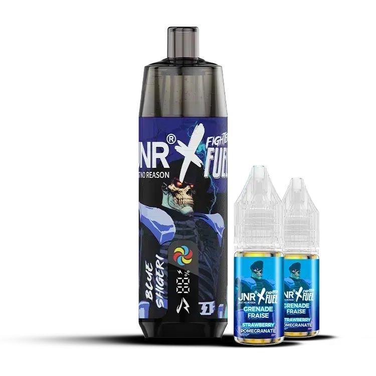 Puff Shisha Plus goût Blue Shigeri par Jnr et Fighter Fuel