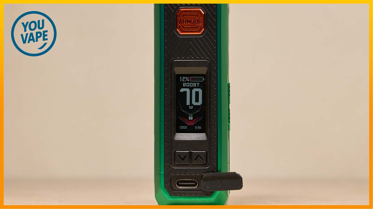 L'écran de la Box Armour Ultra de Vaporesso