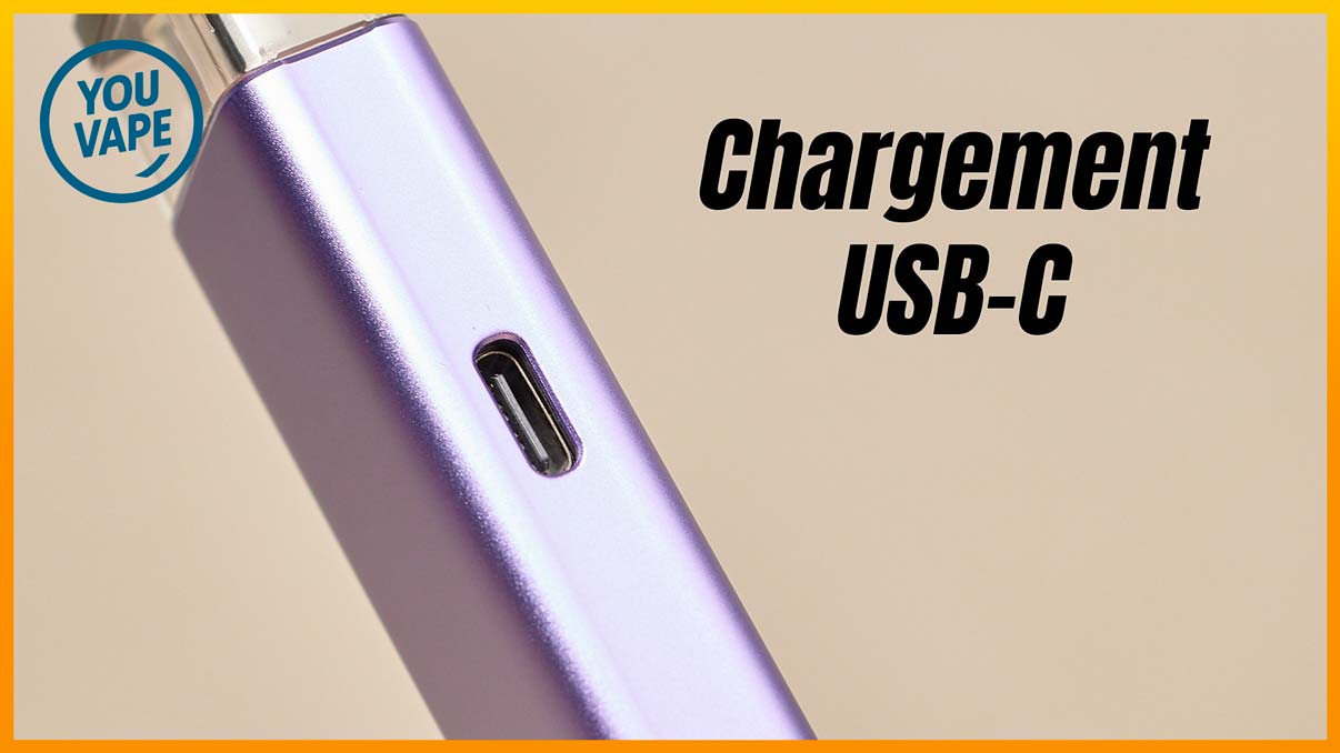 Le port USB-c du Pod Xros 5 Mini par Vaporesso