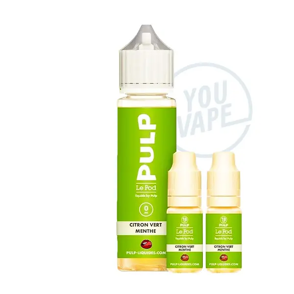 Le e-liquide Cactus Citron Vert 60ml 6mg LE POD LIQUIDE de Pulp allie l'acidité du citron vert, à la fraîcheur de la menthe.
