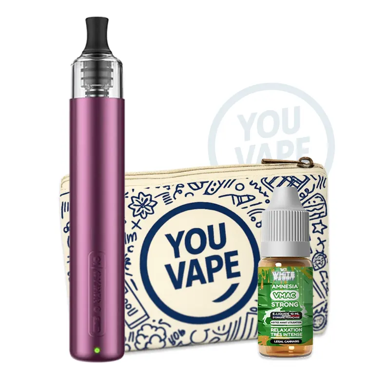 Puff Cyber G Slim DTE violette + eliquide VMAC CBD Amnesia - YouVape