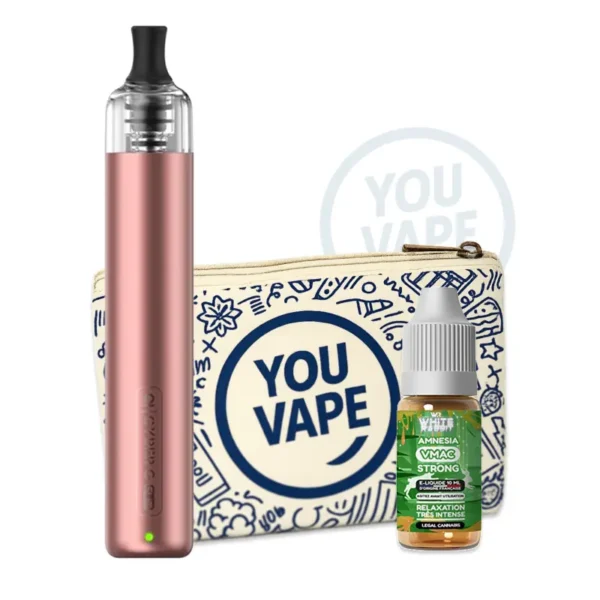 Puff Cyber G Slim DTE rose + eliquide VMAC CBD Amnesia - YouVape