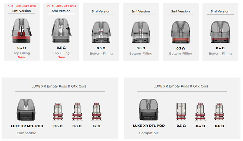 Cartouches Luxe X et Luxe XR de Vaporesso
