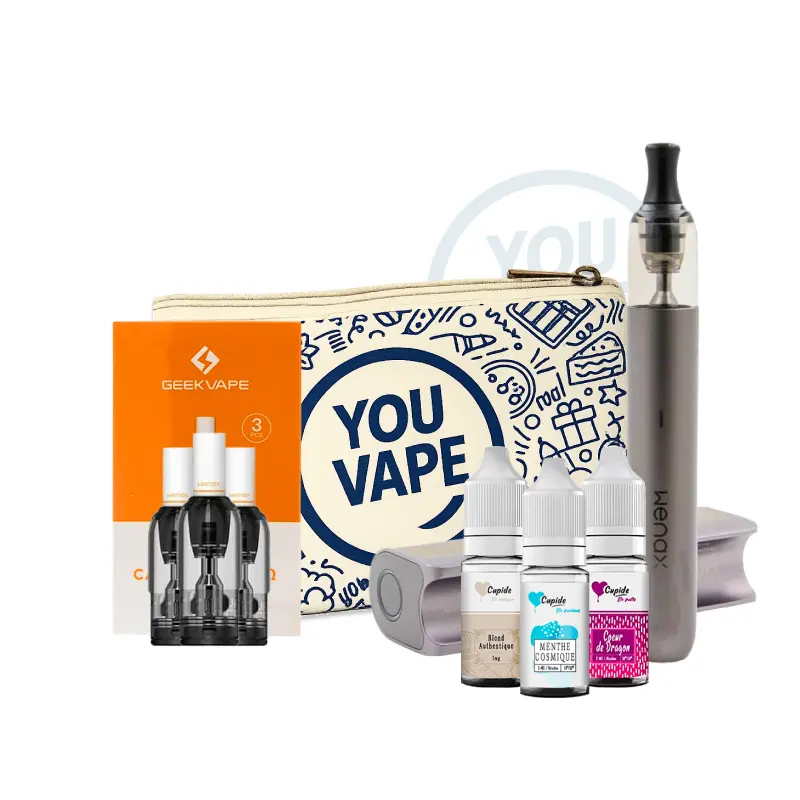 Contenu du pack Intense de Youvape, couleur Carbon Grey