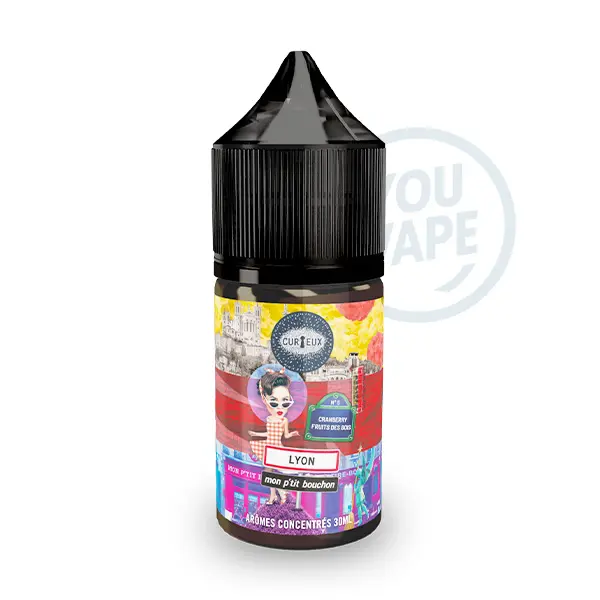 Le concentré Lyon Mon Pti Bouchon 30ml de Curieux est une saveur de fruits rouges et de cranberry.
