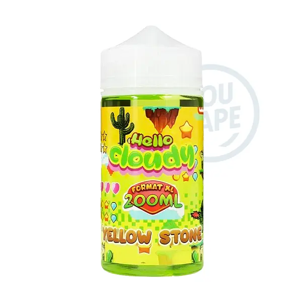 Le e-liquide Yellow Stone 200ml de Hello Cloudy est une saveur de limonade au citron vert et cactus.