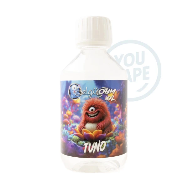 Le e-liquide Tuno 200ml XXL de Belgi'Ohm est une saveur de bonbons à la fraise et au raisin.