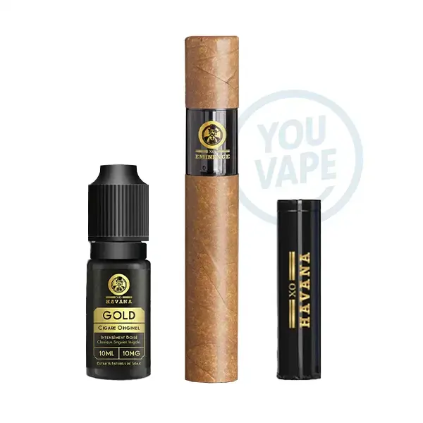 e-cigare XO Eminence avec liquide Gold et batterie