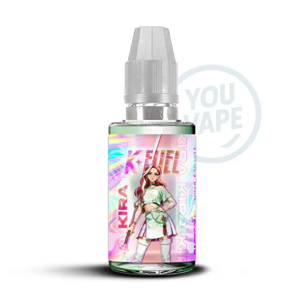 L'arôme concentré Kira 30ml de la marque K-Fuel est une saveur de pastèque, kiwi et citron yuzu avec une forte fraîcheur.