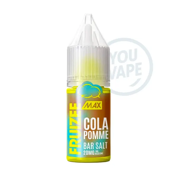 Le eliquide Cola Pomme Bar Salt de Fruizee Max de Fruizee Max est une saveur de soda cola pétillant avec de la pomme avec une puissante fraîcheur.