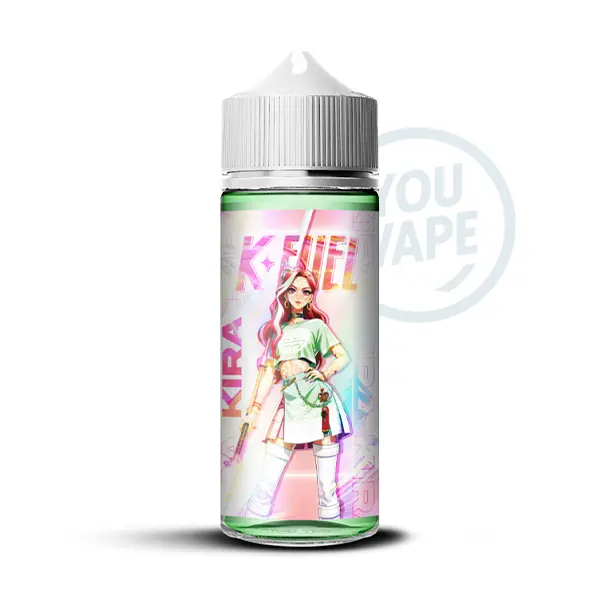Le e liquide Kira 100ml de la gamme K-Fuel par Maison Fuel est une saveur de pastèque, kiwi et citron yuzu avec une forte fraîcheur.