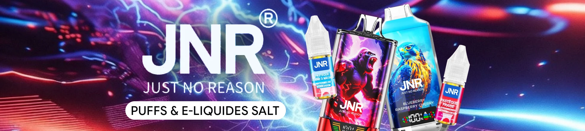 marque JNR puffs et e-liquides salt