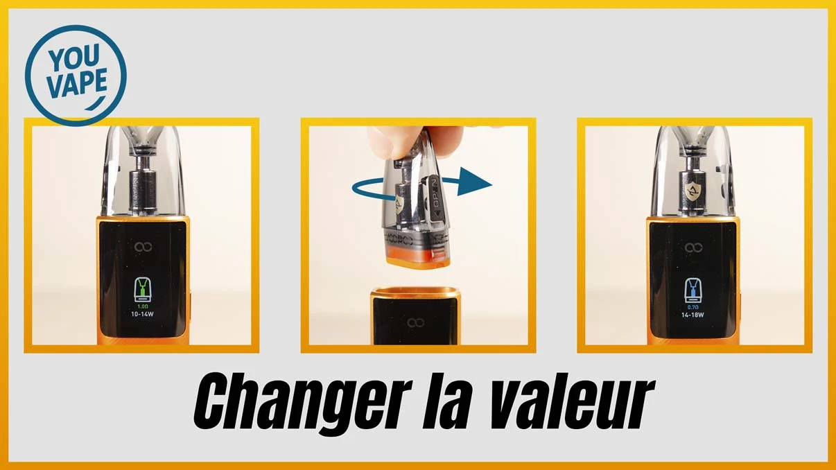 Le changement de valeur de la cartouche multi-ohm du pod Argus G4 