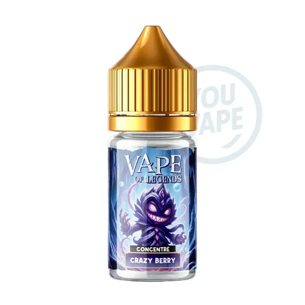 L'arôme concentré Crazy Berry 30ml de Vape of Legends est une saveur de cassis, de mûre et de goyave avec une légère fraîcheur.