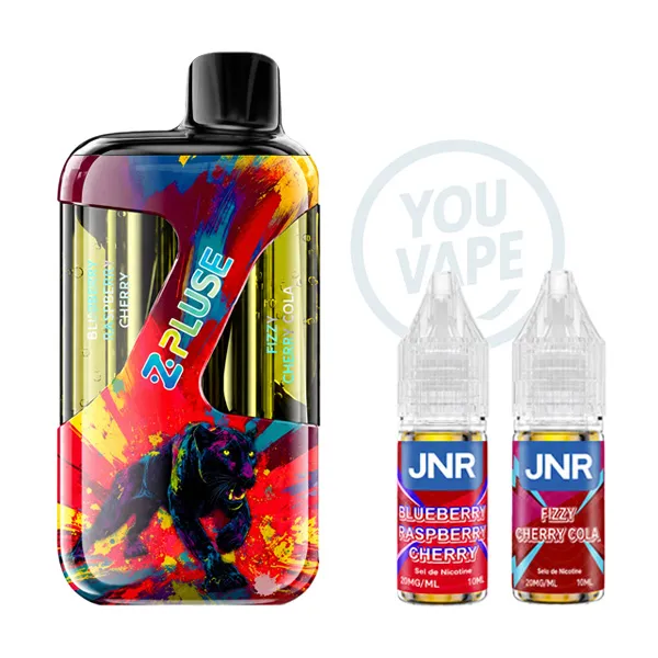 Puff Zpluse 42K, saveurs Blueberry Raspberry Cherry et Fizzy Cherry Cola, 20 mg de nicotine.
