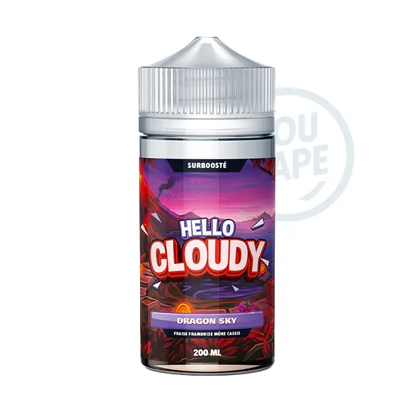 Le e-liquide Dragon Sky 200ml de Hello Cloudy est une saveur fruitée avec de la fraise, de la framboise, de la mûre et du cassis.