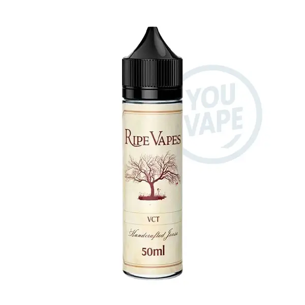 Le e-liquide VCT 50ml de Ripe Vapes est un mélange de custard vanille avec du classic blond et des amandes grillées.
