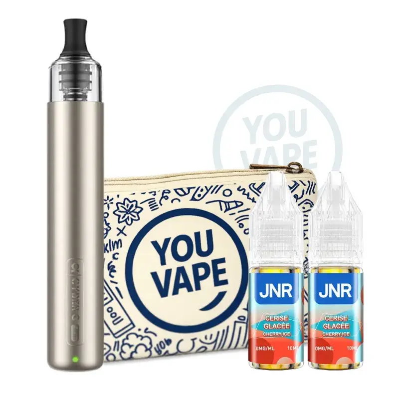 Puff Cyber G Slim DTE champagne + eliquide JNR Sans nicotine - YouVape