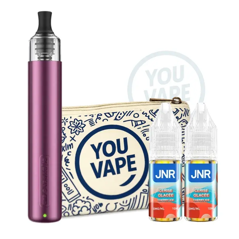 Puff Cyber G Slim DTE violette + eliquide JNR Sans nicotine - YouVape