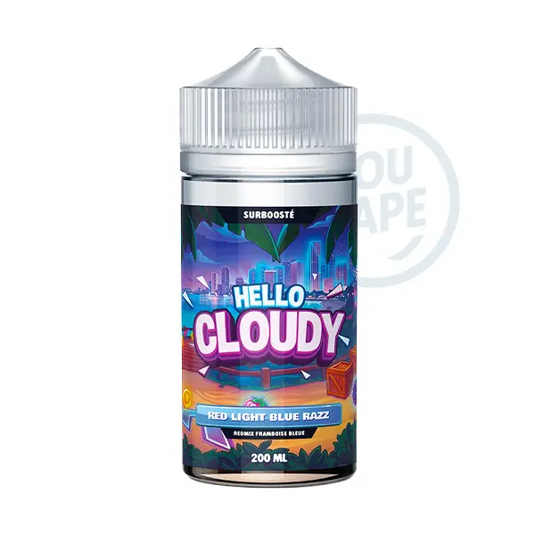 Le e-liquide Red Light Blue Razz 200ml de Hello Cloudy est une saveur fruitée avec des fruits rouges et de la framboise bleue.