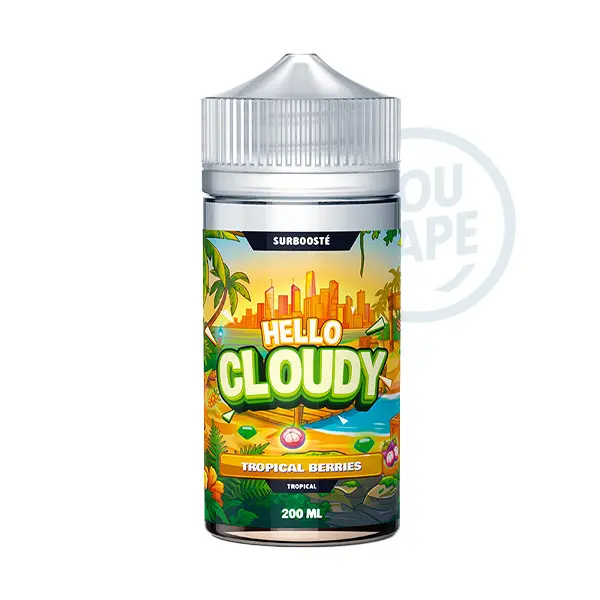 Le e-liquide Tropical Berries 200ml de Hello Cloudy est une saveur fruitée avec des fruits tropicaux.