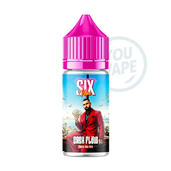 L'arôme concentré Cash Flow 30ml de Six Vape propose des saveurs de cerise et de cola frais.