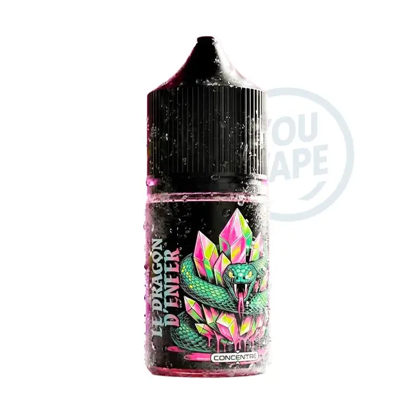 Le concentré Le Dragon d’Enfer 30 ml de la gamme Enfer par Vape 47 associe des arômes de fruit du dragon, de citron aux notes sucrées et d’acérola à une fraîcheur prononcée