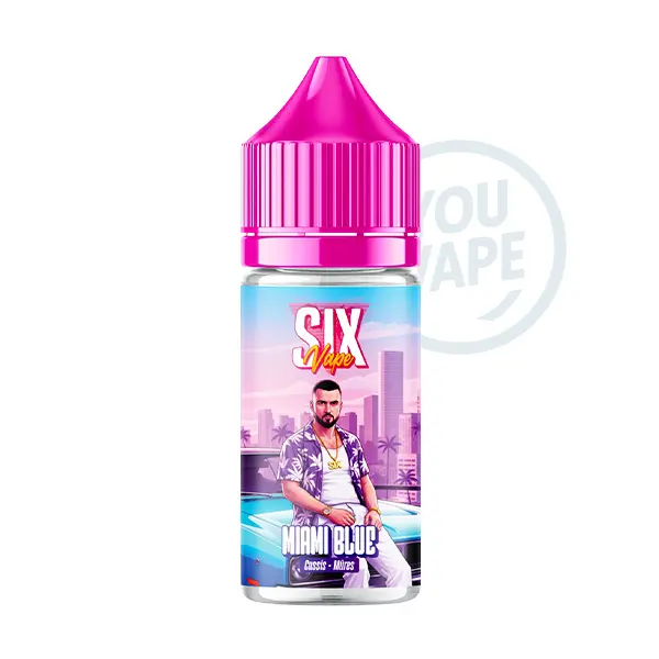 L'arôme concentré Miami Blue 30ml de Six Vape propose des saveurs de cassis et de mûre.