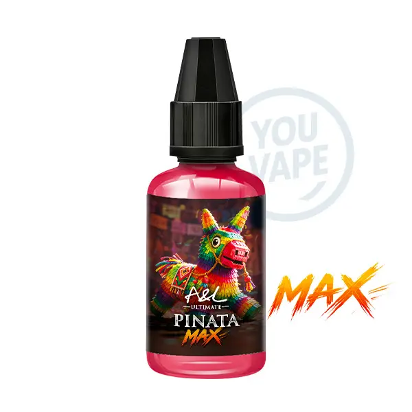 L'arôme concentré Pinata Max 30ml de Aromes et Liquides développe des saveurs de pastèques rouge et jaune aux saveurs intensément fruitées et sucrées avec une fraîcheur extrême.
