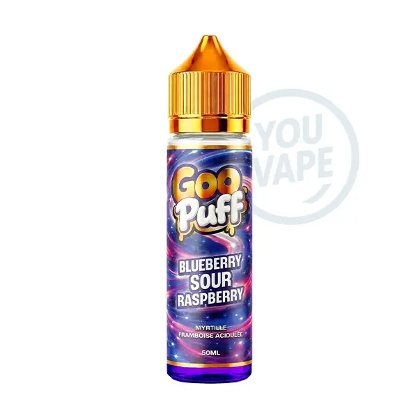Le e-liquide Blueberry Sour Raspberry 50ml de la marque Goo Puff vous propose un goût fruité et glacé de myrtilles et de framboises acidulées.