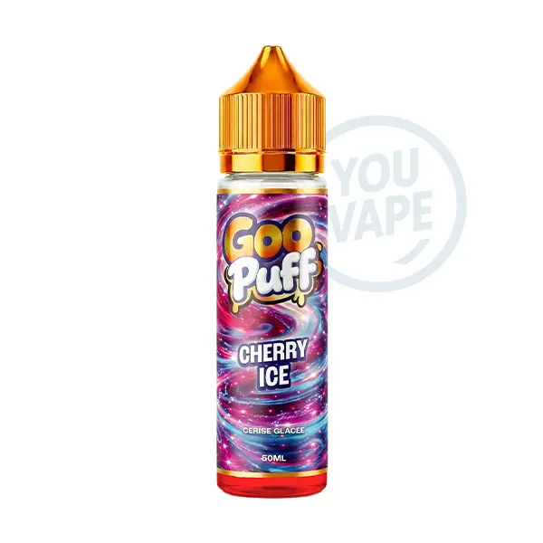 Le e liquide Fizzy Cherry 50ml de la marque Goo Puff vous propose un goût fruité et glacé à base de cerise.