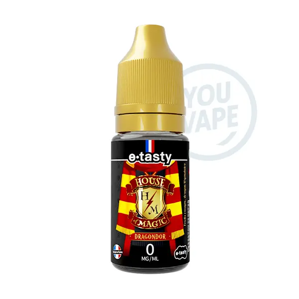 Le e liquide Dragondor 50ml de la gamme House of Magic par E.Tasty est une saveur de fruits rouges et de fruit du dragon avec effet frais.