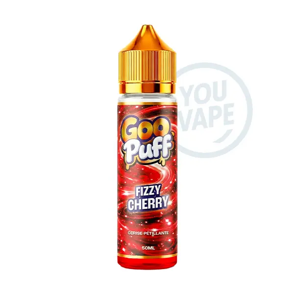 Le e liquide Fizzy Cherry 50ml de la marque Goo Puff vous propose un goût fruité et glacé de cerise pétillante.