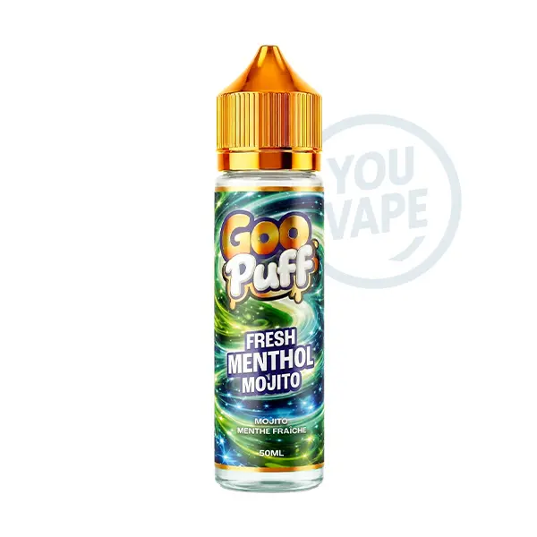 Le e liquide Fresh Menthol Mojito 50ml de la marque Goo Puff vous propose un goût fruité et glacé de mojito.