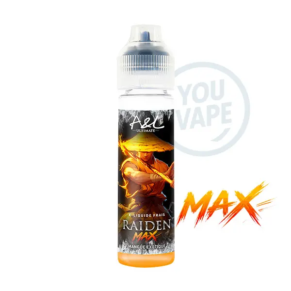 Le  Rainden Max 50ml de Arômes et Liquides développe des saveurs de mangues des Philippines aux saveurs intensément fruitées et sucrées avec une fraîcheur extrême.
